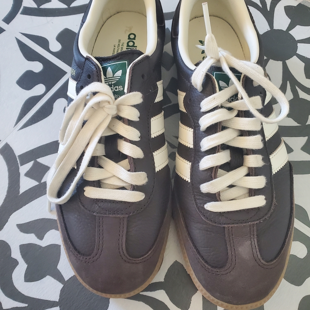 Adidas Sambas Brown and White Sneakers